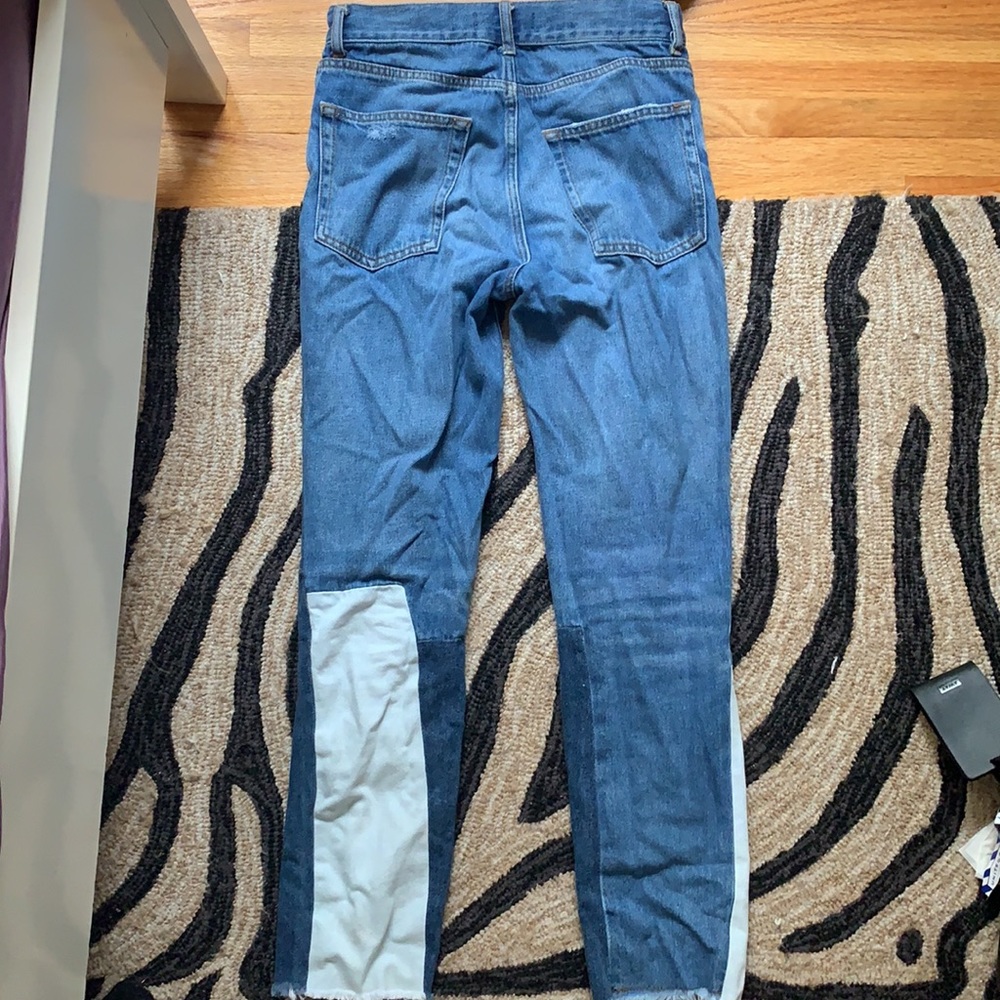 Sandro Patchwork/ Slightly Ripped Straight Jean - image 5